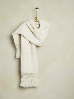 Handwoven Llama Throw - Natural Cream