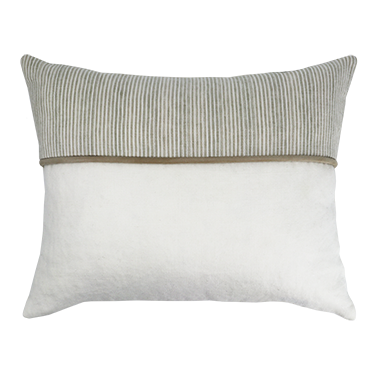 Hunter Cushion with Suede Detail - Flax
