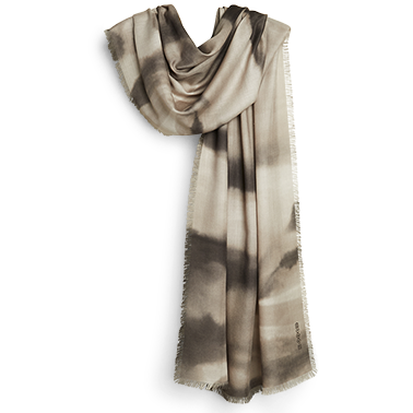 Ink Wash Cashmere Scarf - Taupe