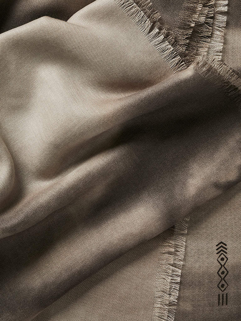 Ink Wash Cashmere Scarf - Taupe