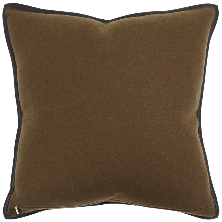 Isabella Cushion with Leather Trim - Malachite