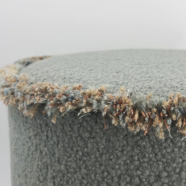 Island Felt Pill Stool Rogue Fringe Detail - Lichen