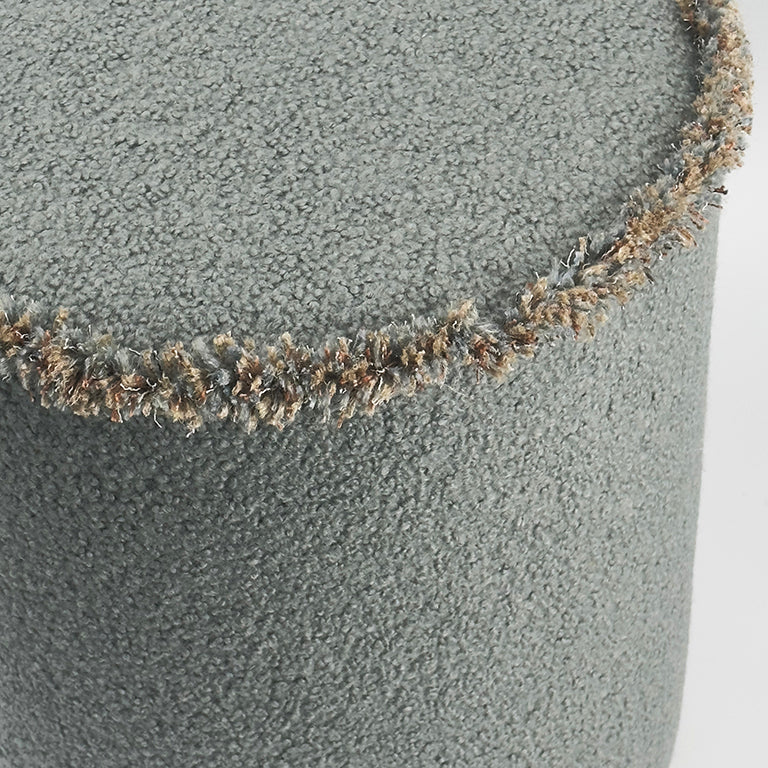 Island Felt Pill Stool Rogue Fringe Detail - Lichen