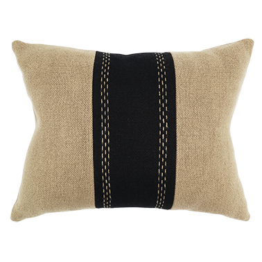 Karoo Cushion with Cape Panel - Soft Clay / Coal