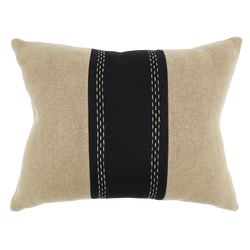 Karoo Cushion with Cape Panel - Soft Clay / Coal