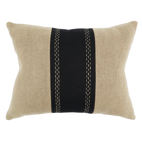 Karoo Cushion with Cape Panel - Soft Clay / Coal