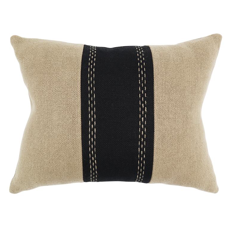 Karoo Cushion with Cape Panel - Soft Clay / Coal