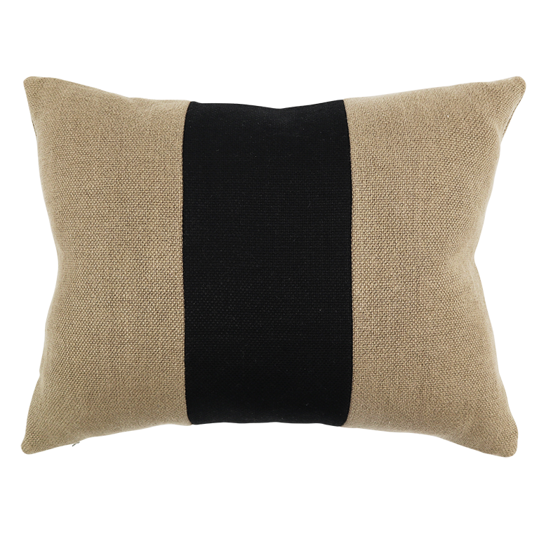 Karoo Cushion with Cape Panel - Soft Clay / Coal