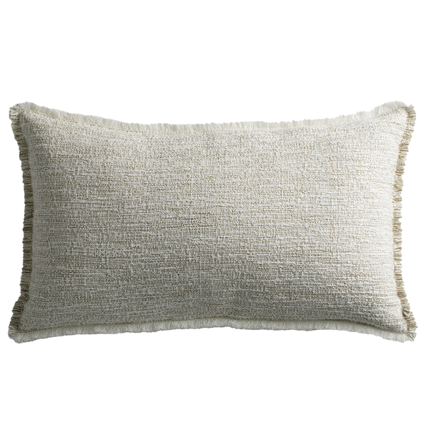 Limestone Cushion with Fringe Detail - Marble