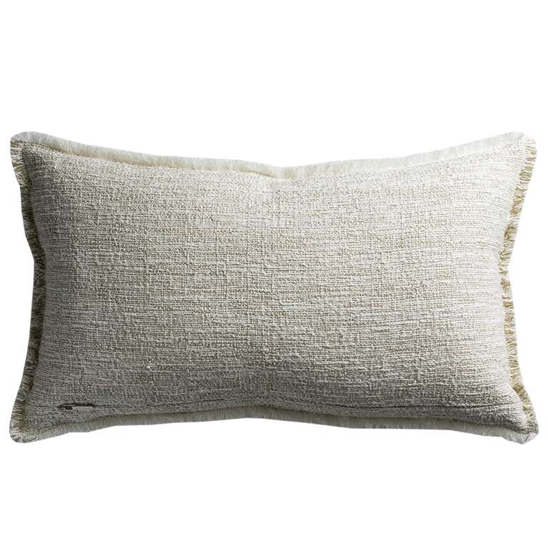 Limestone Cushion with Fringe Detail - Marble