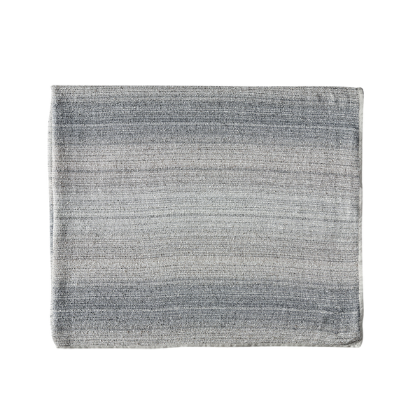 Linen Boucle Throw with Trim - Charcoal §