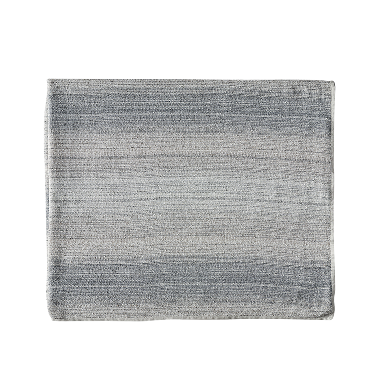 Linen Boucle Throw with Trim - Charcoal §