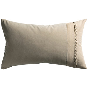 Merino Velvet Cushion with Suede Braiding - Shiitake §