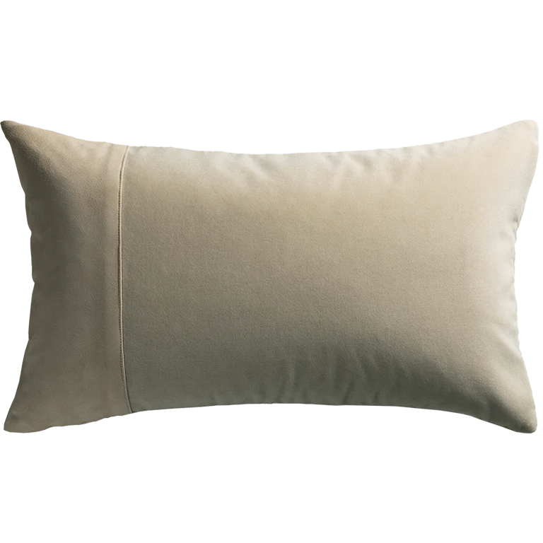 Merino Velvet Cushion with Suede Braiding - Shiitake §