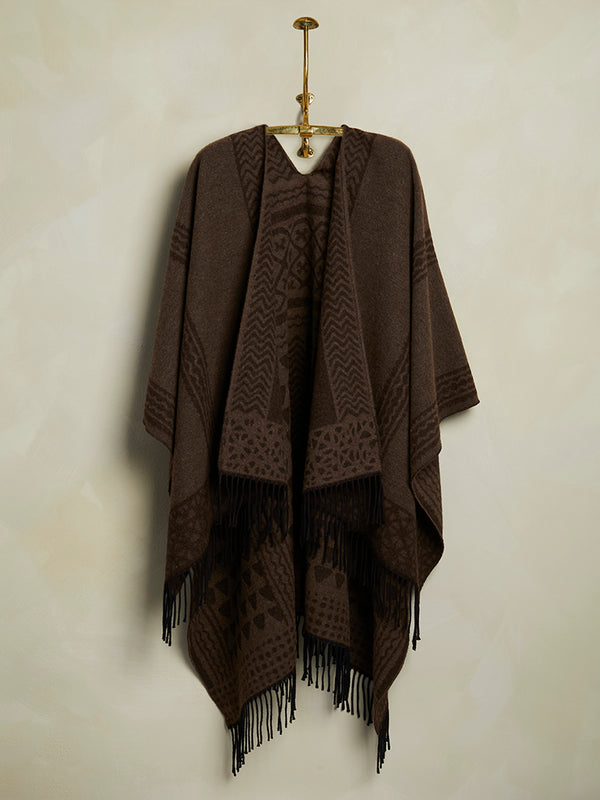 Rambler Llama Poncho - Chestnut