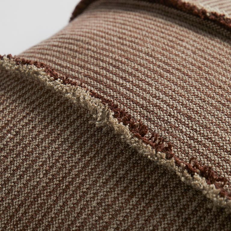 Salopette Cushion with Fringed Panels - Maroon