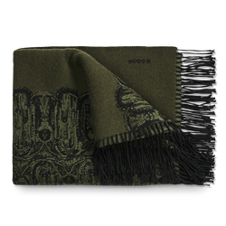 Samurai River Wool Throw - Moss