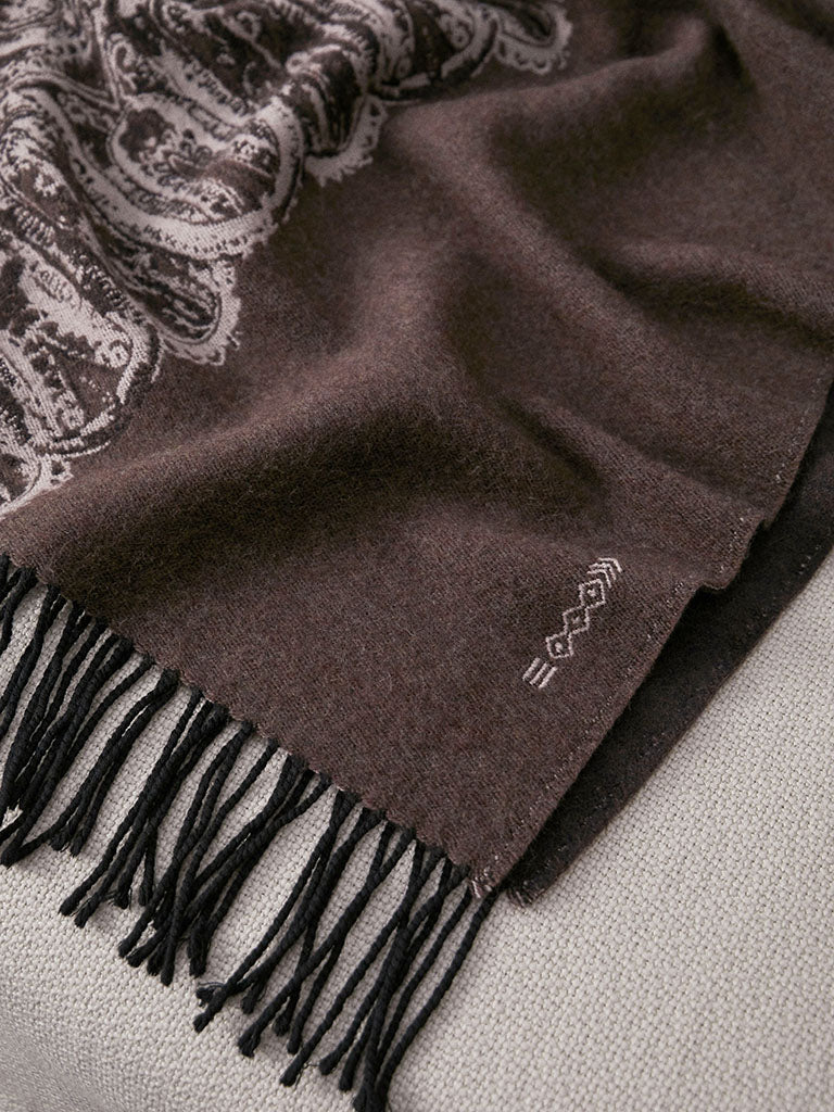 Samurai River Wool Throw - Truffle