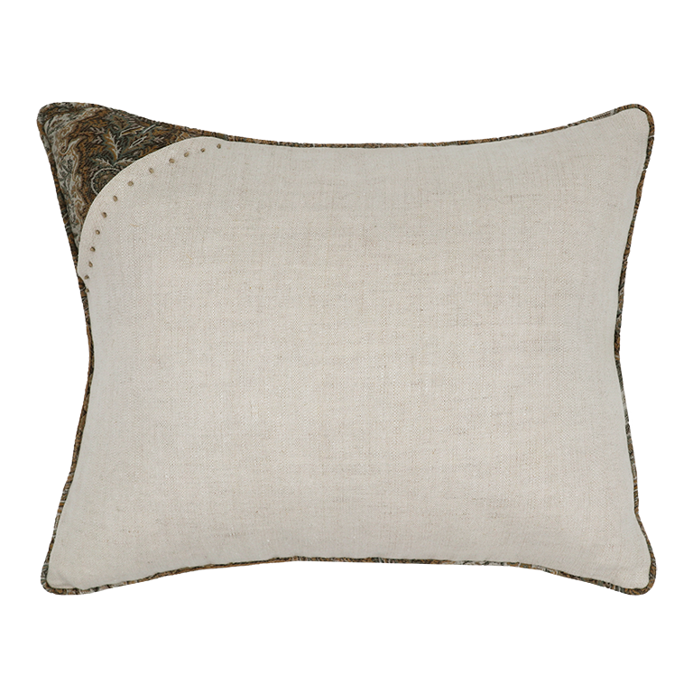 Seed Linen Cushion with Embroidery Detail - Poppy