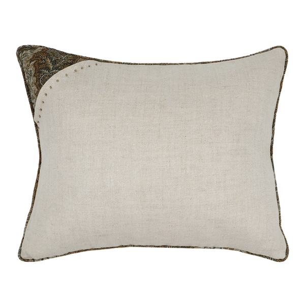 Seed Linen Cushion with Embroidery Detail - Poppy