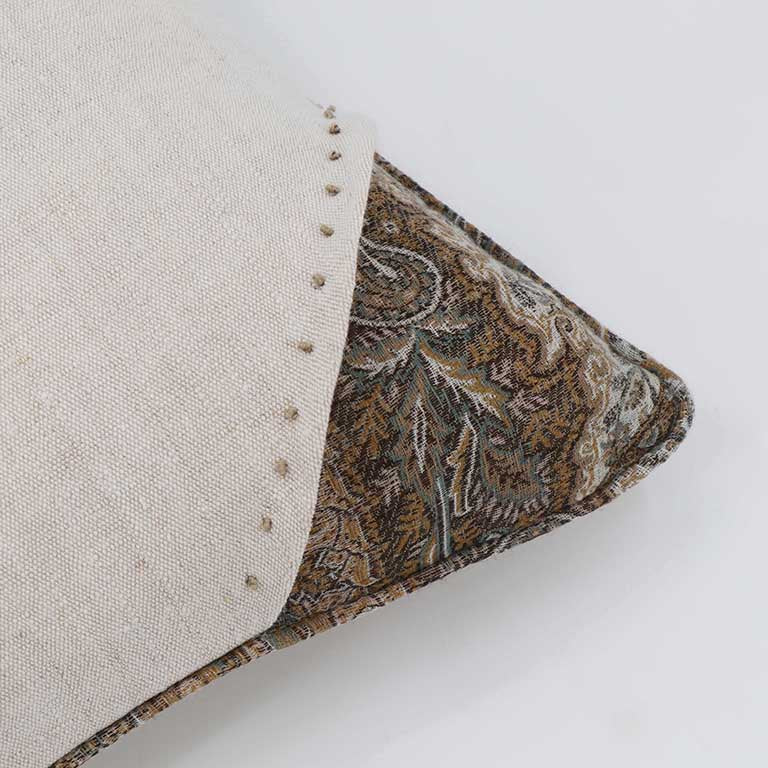 Seed Linen Cushion with Embroidery Detail - Poppy