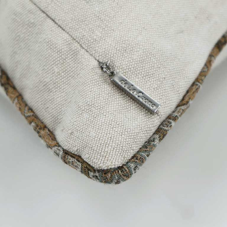 Seed Linen Cushion with Embroidery Detail - Poppy
