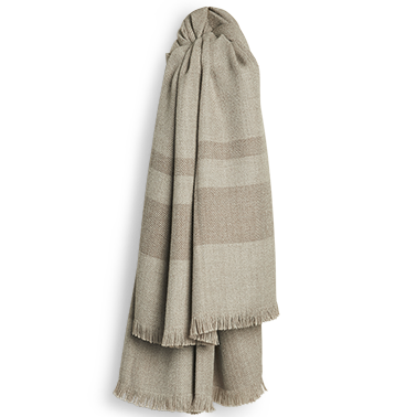 Striped Baby Alpaca Scarf - Taupe