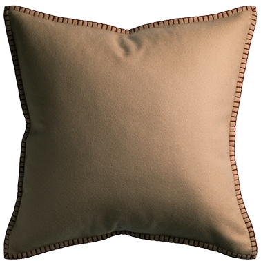 Tosca Cushion with Blanket Stitch - Camel