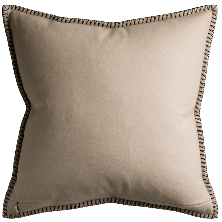 Tosca Cushion with Blanket Stitch - Fawn