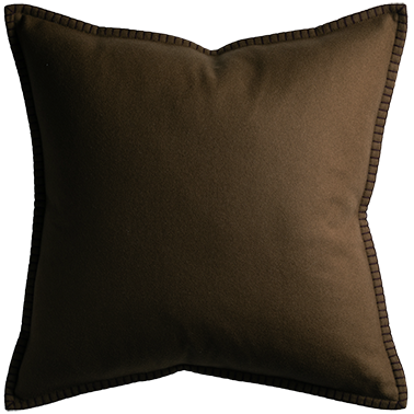 Tosca Cushion with Blanket Stitch - Sable