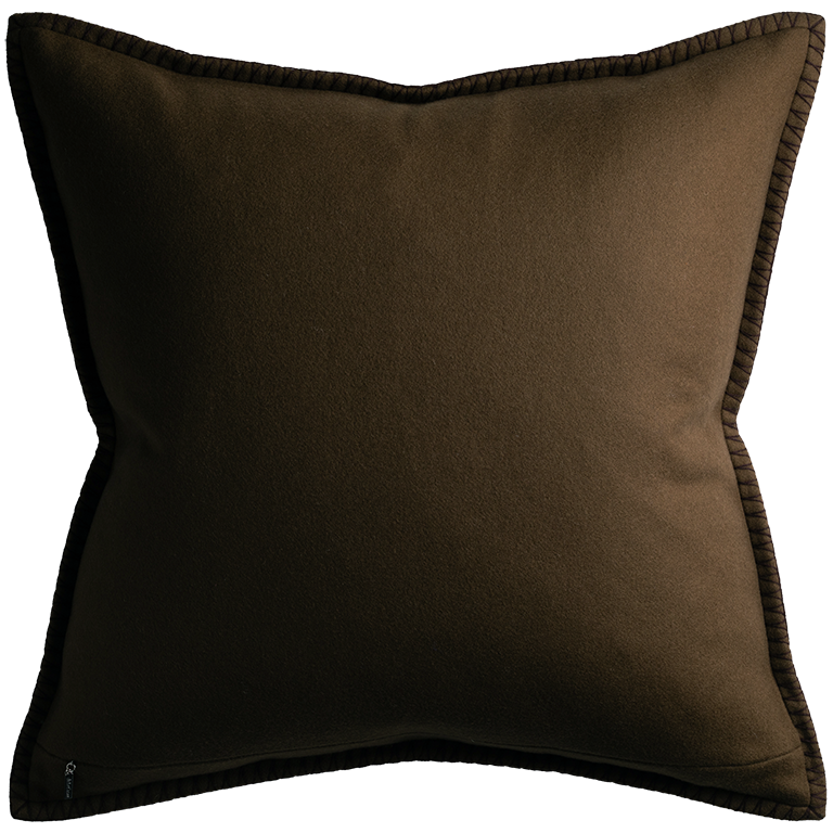 Tosca Cushion with Blanket Stitch - Sable