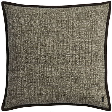 Tribal Linen Cushion with Wool Binding - Silt