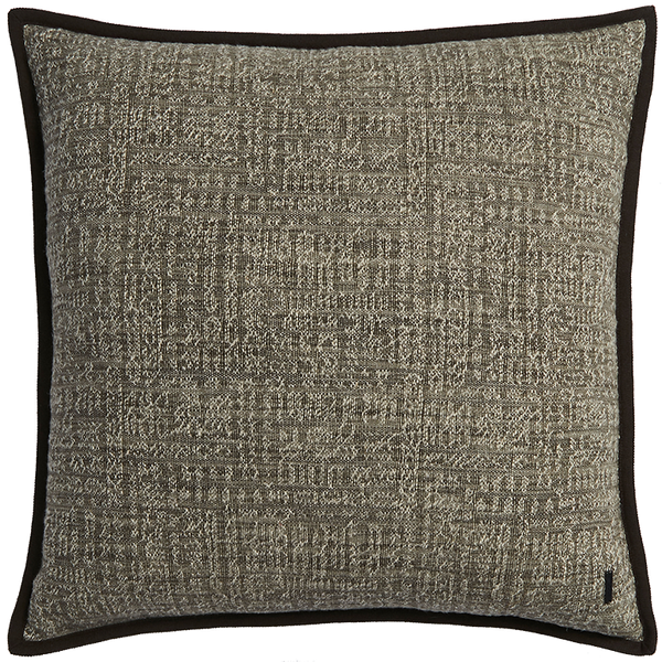 Tribal Linen Cushion with Wool Binding - Silt