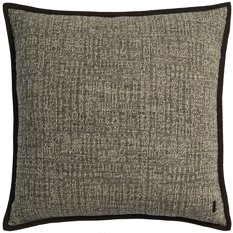 Tribal Linen Cushion with Wool Binding - Silt