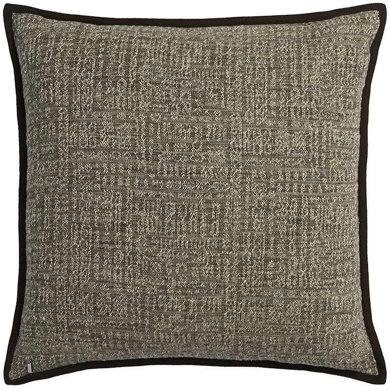 Tribal Linen Cushion with Wool Binding - Silt