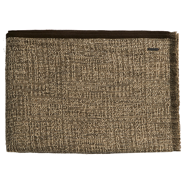 Tribal Linen Throw with Wool Binding - Silt