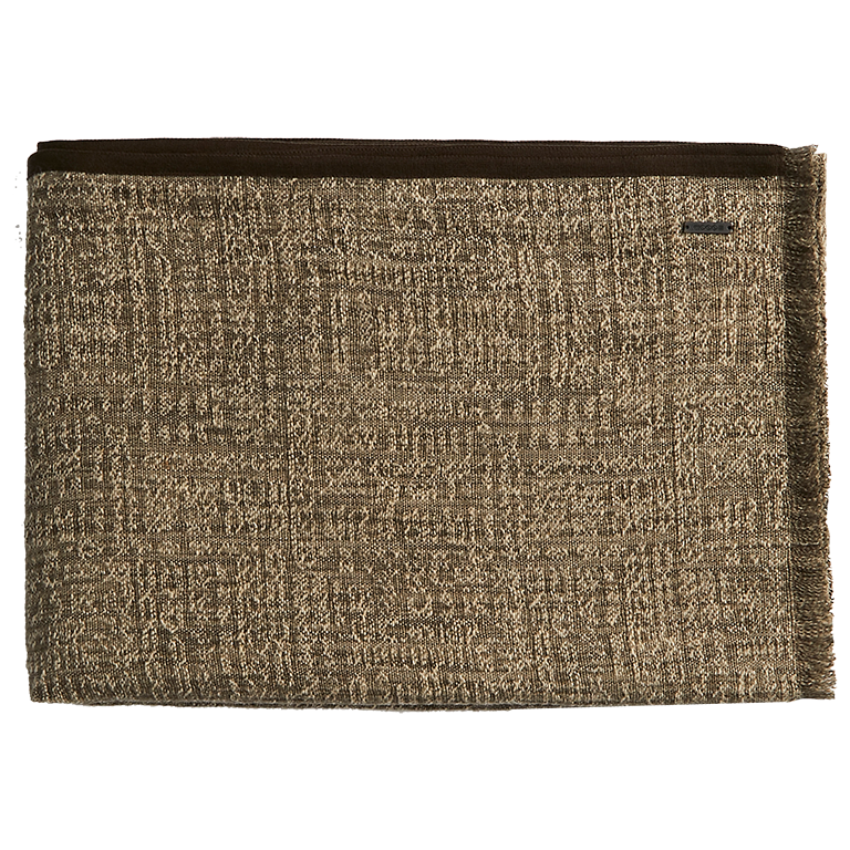 Tribal Linen Throw with Wool Binding - Silt