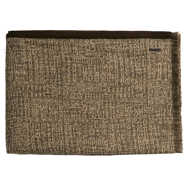 Tribal Linen Throw with Wool Binding - Silt