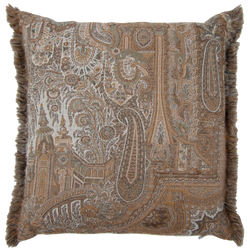 Victoria Cushion with Fringe - Antique Gold