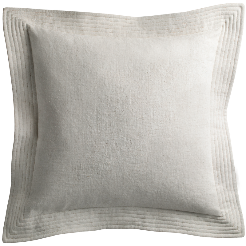 Vintage Cushion with Quilted Detail - Canvas