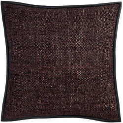 Wild Silk Cushion with Leather Trim - Maroon