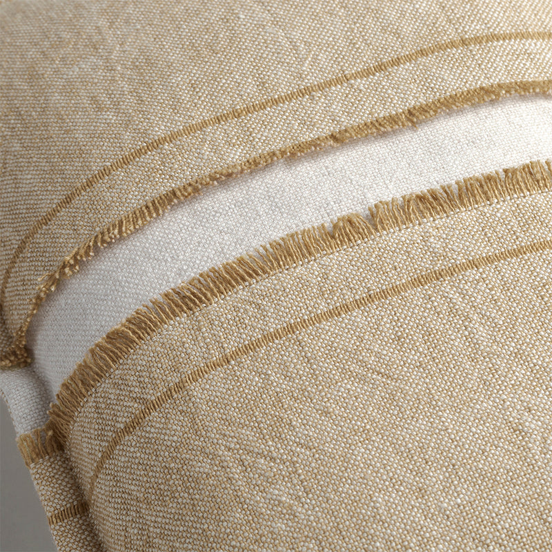 Haiku Cushion with Fringe Detail - Straw