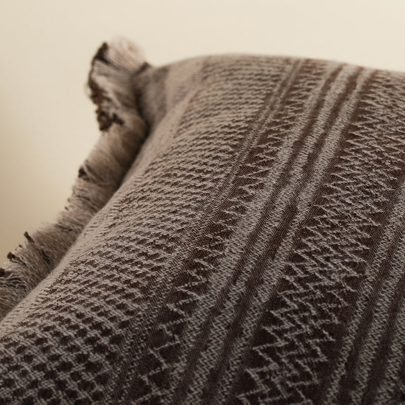 Kalahari Cushion with Fringe Detail - Honey Badger
