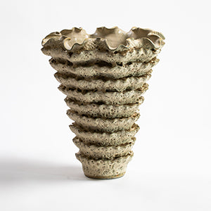 Urchin Ceramic Vase Large - White