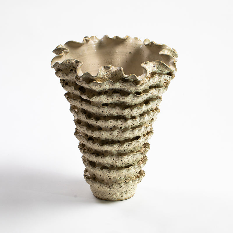 Urchin Ceramic Vase Large - White